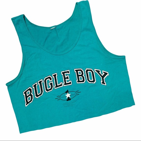 Vintage 90s Bugle Boy Graphic DIY Cropped Tank Top - Picture 1 of 7